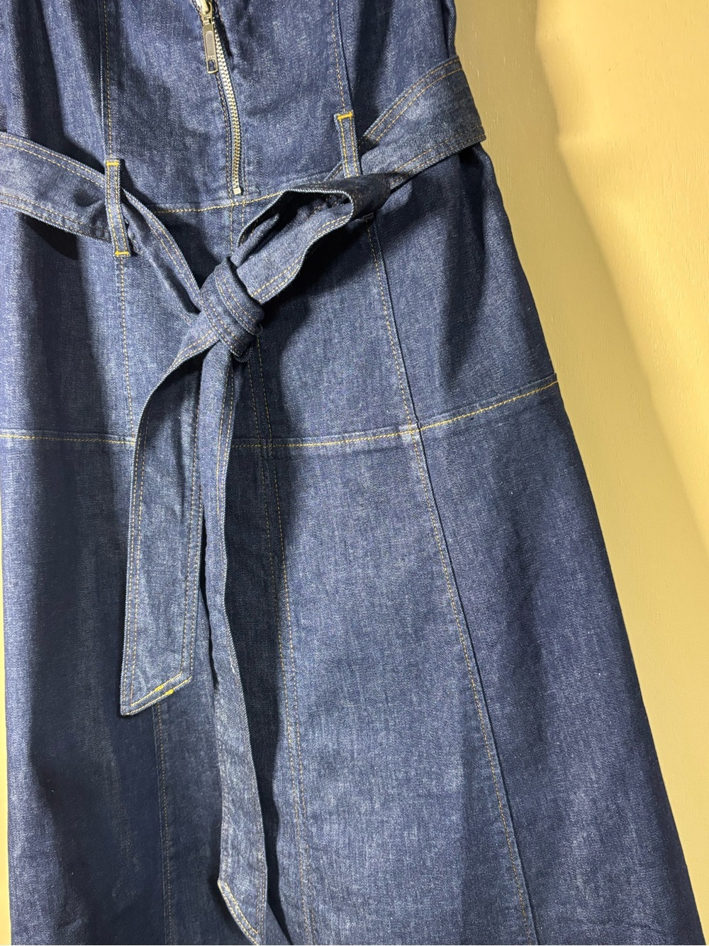 Boden Sleeveless Denim Belted Maxi Dress - Indigo - Picture 3 of 7